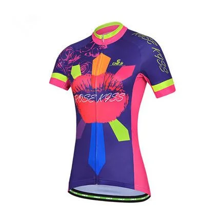 CHEJI Red Mouth Short Sleeve Cycling Jersey