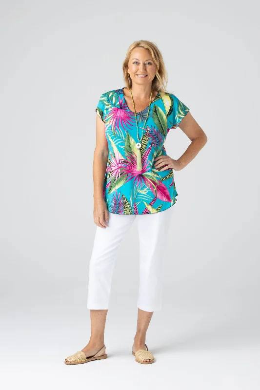 Noosa Print Short Sleeve Jersey Top